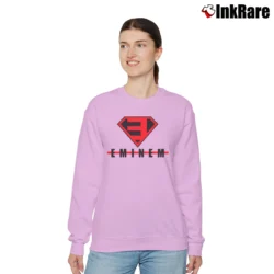 Women’s Eminem Superman Logo Graphic Fan Relaxed Sweatshirt in light pink | Soft, Laid-Back Vibe