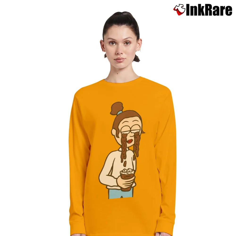 Women’s Emma Chamberlain Merch Graphic Long-Sleeve Top in orange | Sleek, Versatile, All-Season