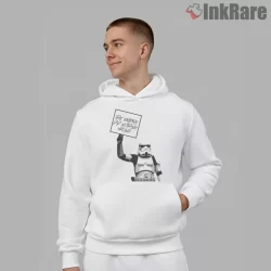 Empire Satire Protest Humor Shirt on white hoodie for men graphic tee