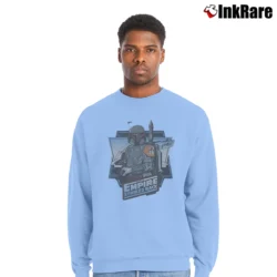 Men’s Empire Strikes Back Boba Fett Star Wars Crewneck Sweatshirt in light blue | Cozy Fabric, Clean Style