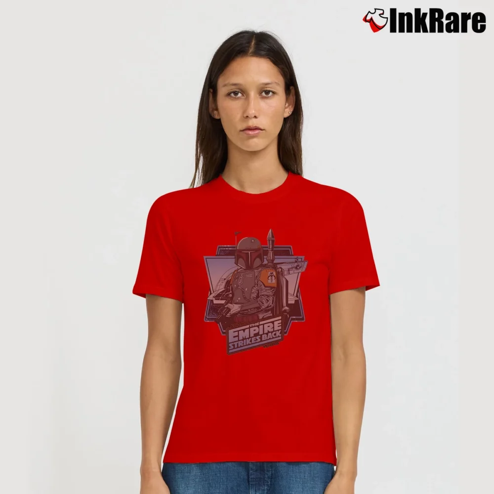 Women’s Empire Strikes Back Boba Fett Star Wars Signature T-Shirt in red | Soft, Flattering Fit