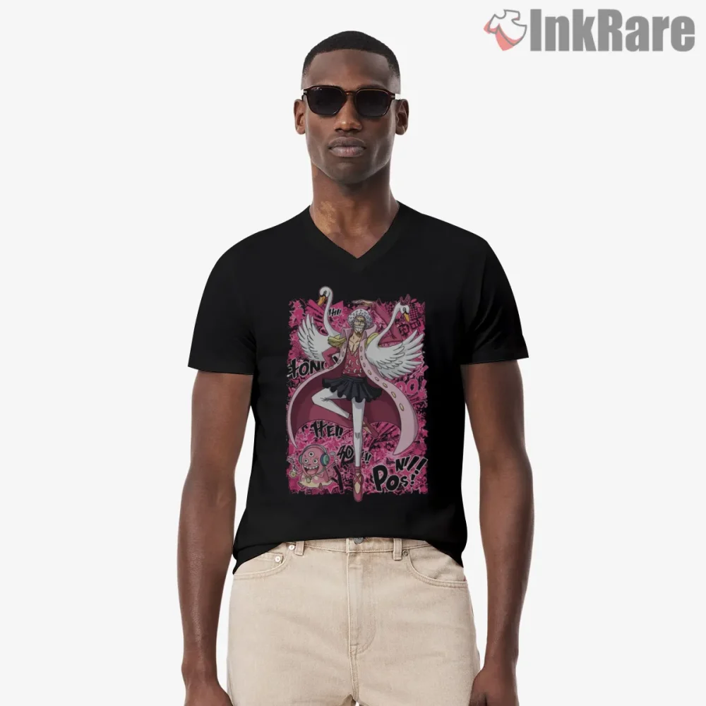 Emporio Ivankov Bon Clay Kamabakka Energy Anime Shirt on black v-neck shirt for men graphic tee