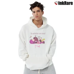 Men’s Empower In October We Wear Pink Snoopy Breast Cancer Pullover Hoodie in white | Cozy, Durable, Modern Fit