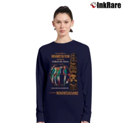 Women’s Enchanted Tiki Room Parrot Walt Disney Theme Park Long-Sleeve Top in navy | Sleek, Versatile, All-Season