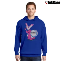 Men’s Energizer Bunny 90s Mascot Neon Batteries Graphic Pullover Hoodie in royal blue | Cozy, Durable, Modern Fit