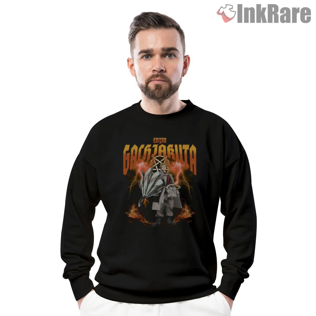 Enjin Dual Character Lightning Core Anime Shirt on graphic shirt for men graphic tee