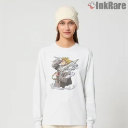 Enjin Sword Hero Fantasy Action Anime Shirt on white long sleeve shirt for women graphic tee