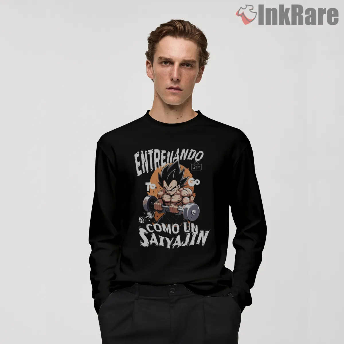 Entrenando Como Un Saiyajin Training Gym Shirt on black long sleeve shirt for men graphic tee