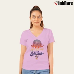 Women’s Epcot Center Walt Disney World V-Neck Tee in light pink | Chic Neckline, Soft Texture