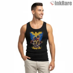 Eren And Mikasa Twin Wings Of Freedom Shirt on black tank top for men graphic tee