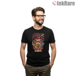 Eren Titan Versus Scouts Battle Collage Shirt on black short sleeve shirt for men graphic tee
