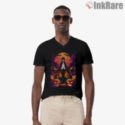 Eren Yeager Final Season Halloween Night Shirt on black v-neck shirt for men graphic tee