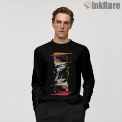 Eren Yeager Final Season Wrap Silhouette Shirt on black long sleeve shirt for men graphic tee
