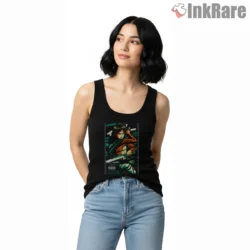 Eren Yeager Manga Cover Scout Shirt on black tank top for women graphic tee