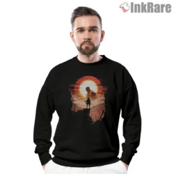 Eren Yeager Sunset Titan Confrontation Shirt on graphic shirt for men graphic tee