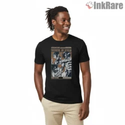 Eren Yeager Titan Manga Panel Shirt on black short sleeve shirt for men graphic tee