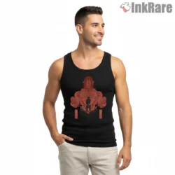Eren Yeager World Destroyer Silhouette Shirt on black tank top for men graphic tee