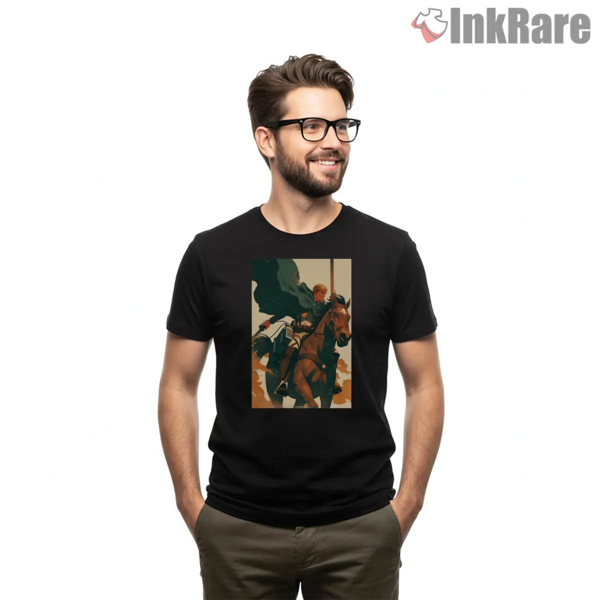 Erwin Charge Into Final Battle Shirt on black short sleeve shirt for men graphic tee