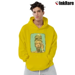 Men’s Erykah Badu Music Icon Pullover Hoodie in yellow | Cozy, Durable, Modern Fit