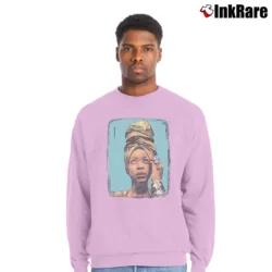 Men’s Erykah Badu Music Icon Crewneck Sweatshirt in light pink | Cozy Fabric, Clean Style