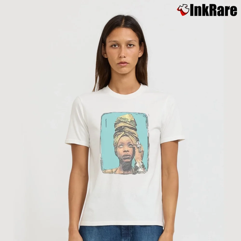 Women’s Erykah Badu Music Icon Signature T-Shirt in white | Soft, Flattering Fit