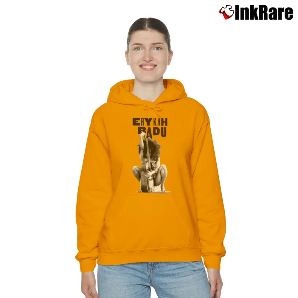 Women’s Erykah Badu Vintage RnB Cozy Hoodie in orange | Warm, Structured, Stylish