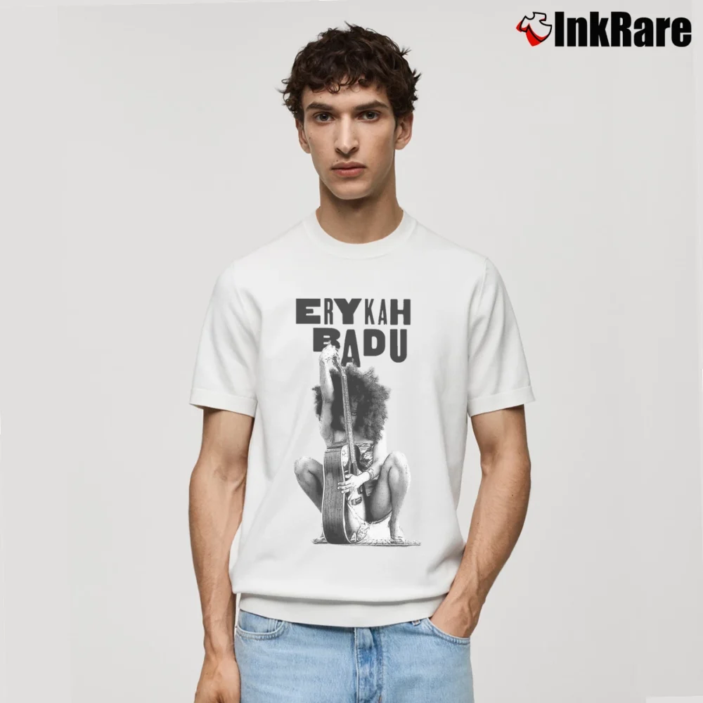 Men’s Erykah Badu Vintage RnB Classic T-Shirt in white | Soft, Breathable Everyday Wear