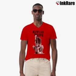 Men’s Erykah Badu Vintage RnB V-Neck Tee in red | Sharp, Breathable, Everyday Staple