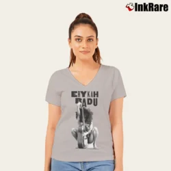 Women’s Erykah Badu Vintage RnB V-Neck Tee in sport grey | Chic Neckline, Soft Texture