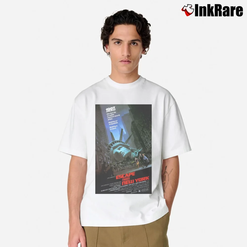 Men’s Escape From New York Movie Poster Classic T-Shirt in white | Soft, Breathable Everyday Wear