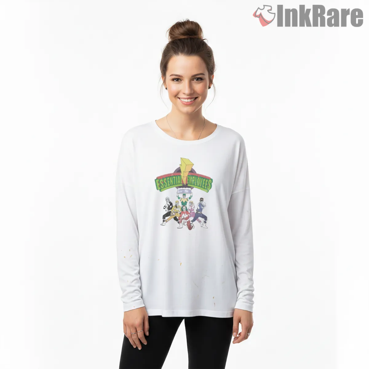 Essential Rangers Retro Worker Tribute Shirt on white long sleeve shirt for women graphic tee