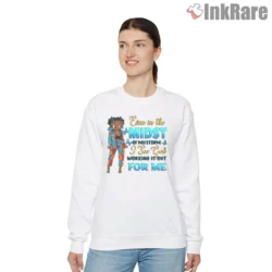 Even In The Midst I See God Working For Me Shirt on graphic shirt for women graphic tee
