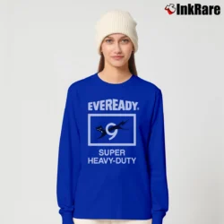 Women’s Eveready Retro Battery Black Cat Nine Lives Long-Sleeve Top in royal blue | Sleek, Versatile, All-Season