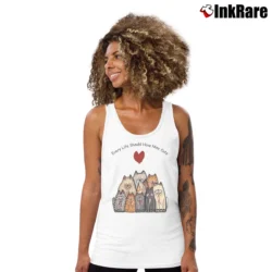 Women’s Every Life Should Have Nine Cats Tank Top in white | Lightweight, Movement-Friendly