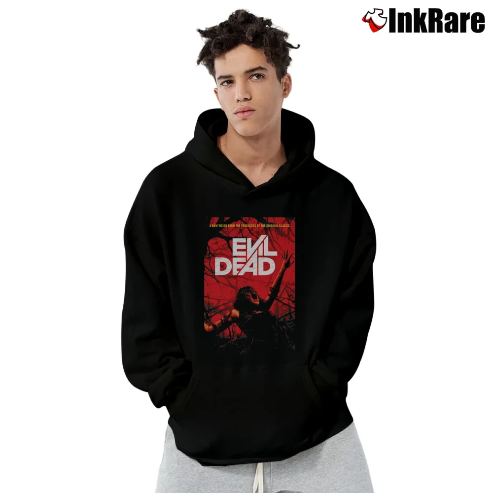 Men’s Evil Dead 2013 Movie Poster Pullover Hoodie in black | Cozy, Durable, Modern Fit