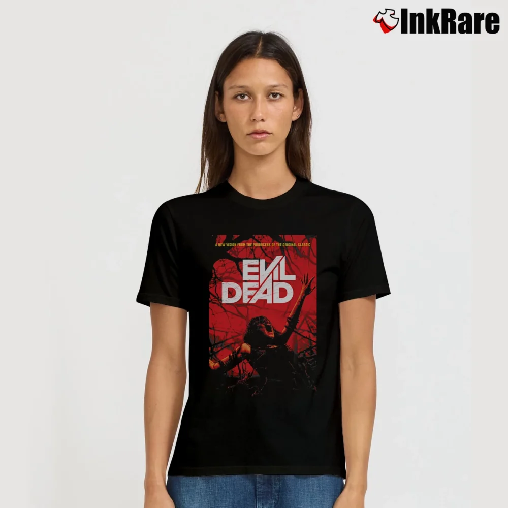 Women’s Evil Dead 2013 Movie Poster Signature T-Shirt in black | Soft, Flattering Fit