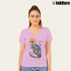 Women’s Evolve Curbside Circle V-Neck Tee in light pink | Chic Neckline, Soft Texture