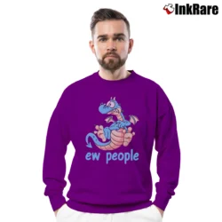 Men’s Ew People Dragon Lover Funny Gift Crewneck Sweatshirt in purple | Cozy Fabric, Clean Style