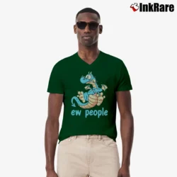 Men’s Ew People Dragon Lover Funny Gift V-Neck Tee in forest green | Sharp, Breathable, Everyday Staple