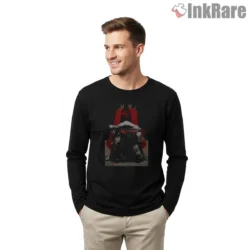 Eye Of Justice Armored Vigil Batman Shirt on black long sleeve shirt for men graphic tee