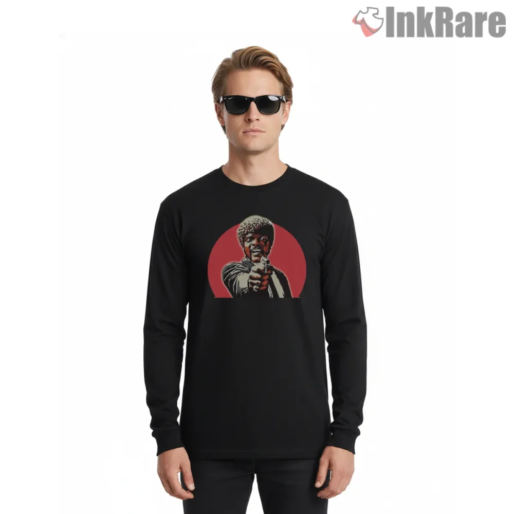 Ezekiel 2517 Jules Circle Portrait Shirt on black long sleeve shirt for men graphic tee
