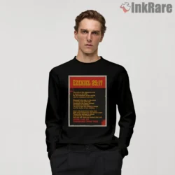 Ezekiel 2517 Vintage Scripture Poster Shirt on black long sleeve shirt for men graphic tee