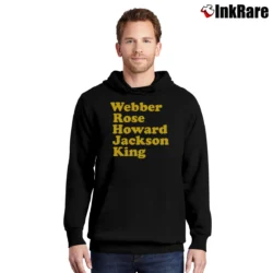 Men’s Fab 5 Names Basketball for Michigan Fans Pullover Hoodie in black | Cozy, Durable, Modern Fit