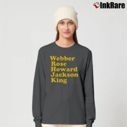 Women’s Fab 5 Names Basketball for Michigan Fans Long-Sleeve Top in charcoal | Sleek, Versatile, All-Season