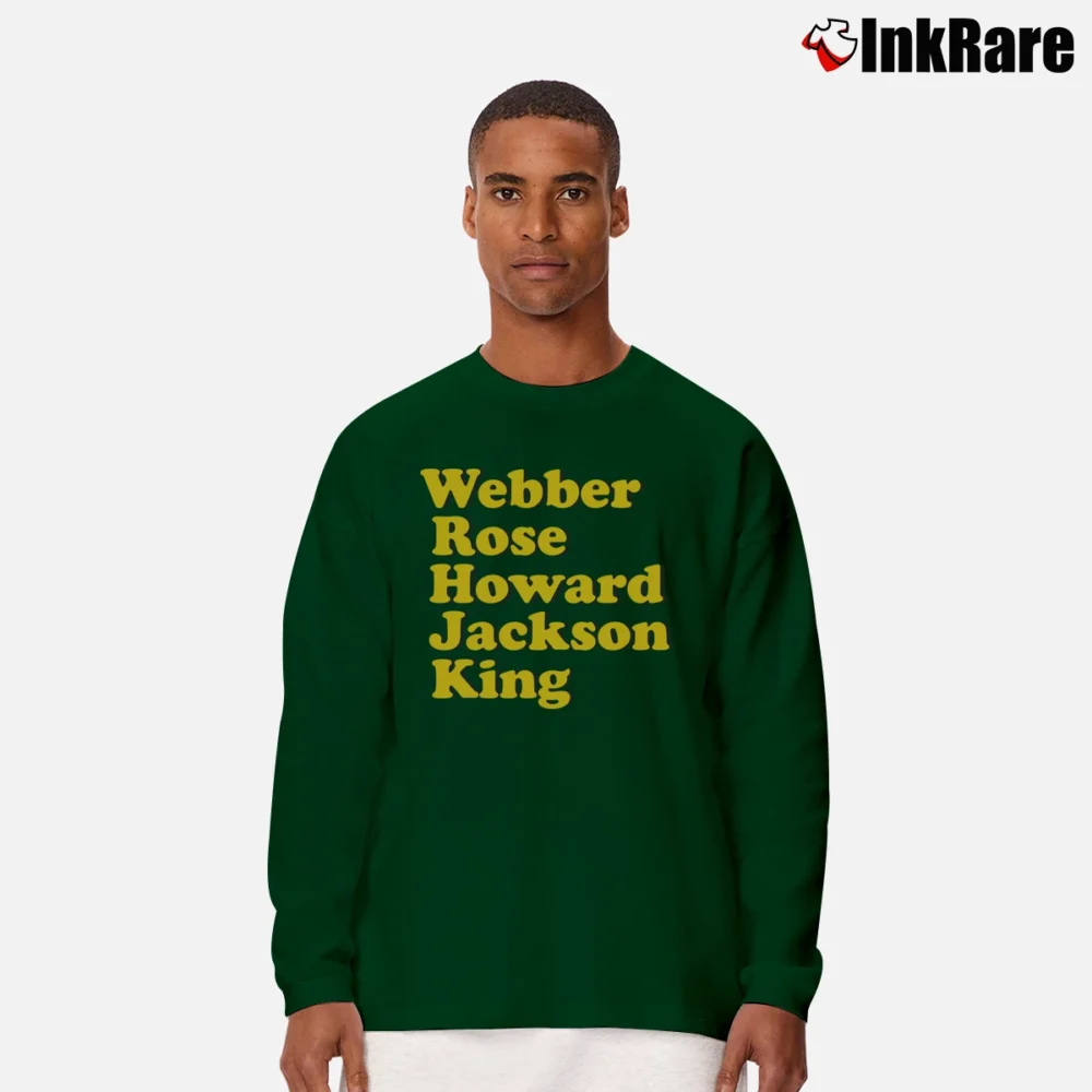 Men’s Fab 5 Names Basketball for Michigan Fans Long-Sleeve Shirt in forest green | Sleek, Lightweight, Year-Round Wear
