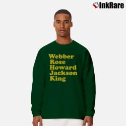 Men’s Fab 5 Names Basketball for Michigan Fans Long-Sleeve Shirt in forest green | Sleek, Lightweight, Year-Round Wear