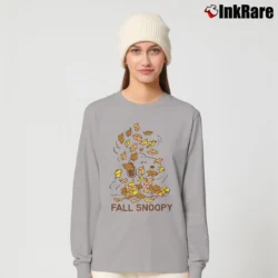 Women’s Fall Snoopy Autumn Leaves Long-Sleeve Top in sport grey | Sleek, Versatile, All-Season