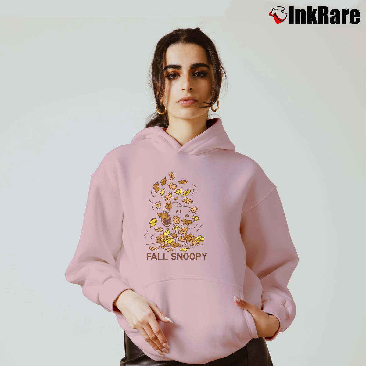 fall snoopy Women’s Cozy Hoodie in light pink – Urban Chic Women’s fall snoopy Cozy Hoodie in light pink | Warm, Structured, Stylish