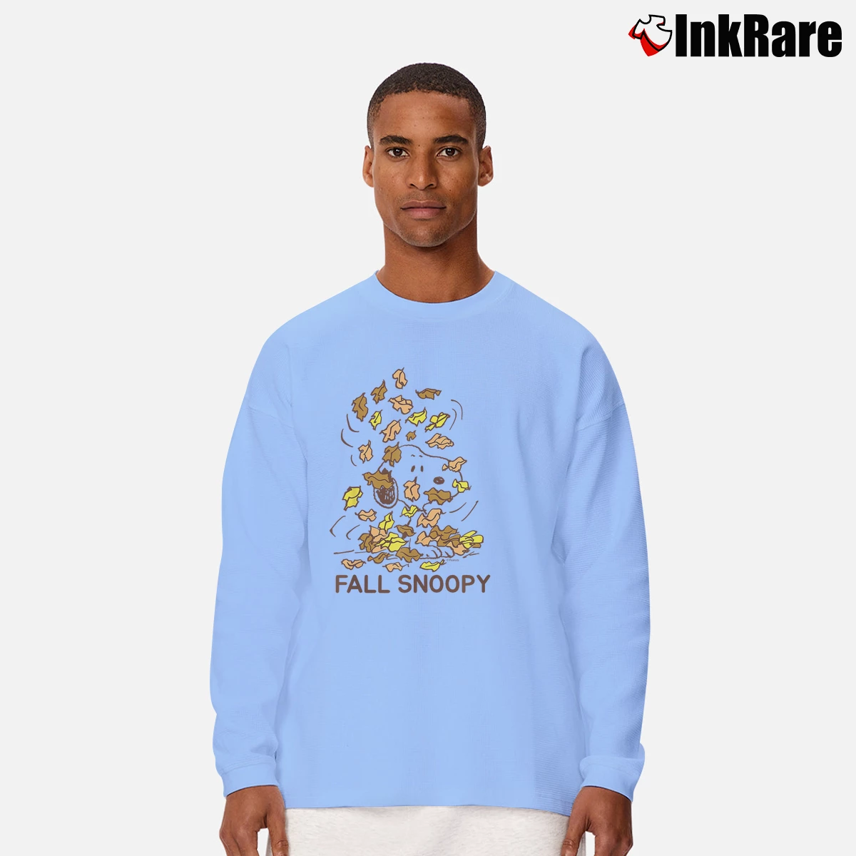 fall snoopy Men’s Long-Sleeve Tee in light blue – Versatile Layering Men’s fall snoopy Long-Sleeve Shirt in light blue | Sleek, Lightweight, Year-Round Wear