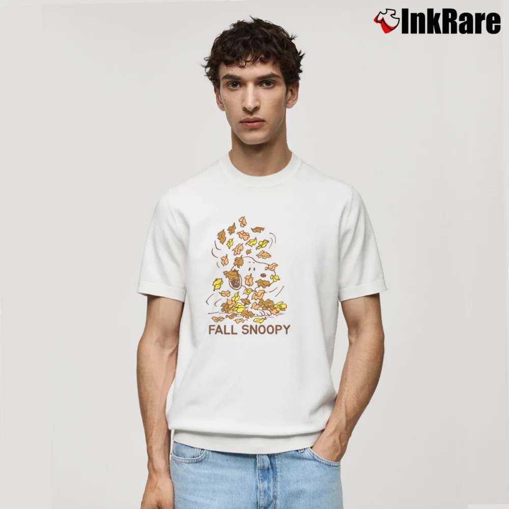 Men’s fall snoopy Classic T-Shirt in white | Soft, Breathable Everyday Wear